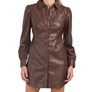 Seven for all mankind Vegan Leather Dress chocolate brown size S